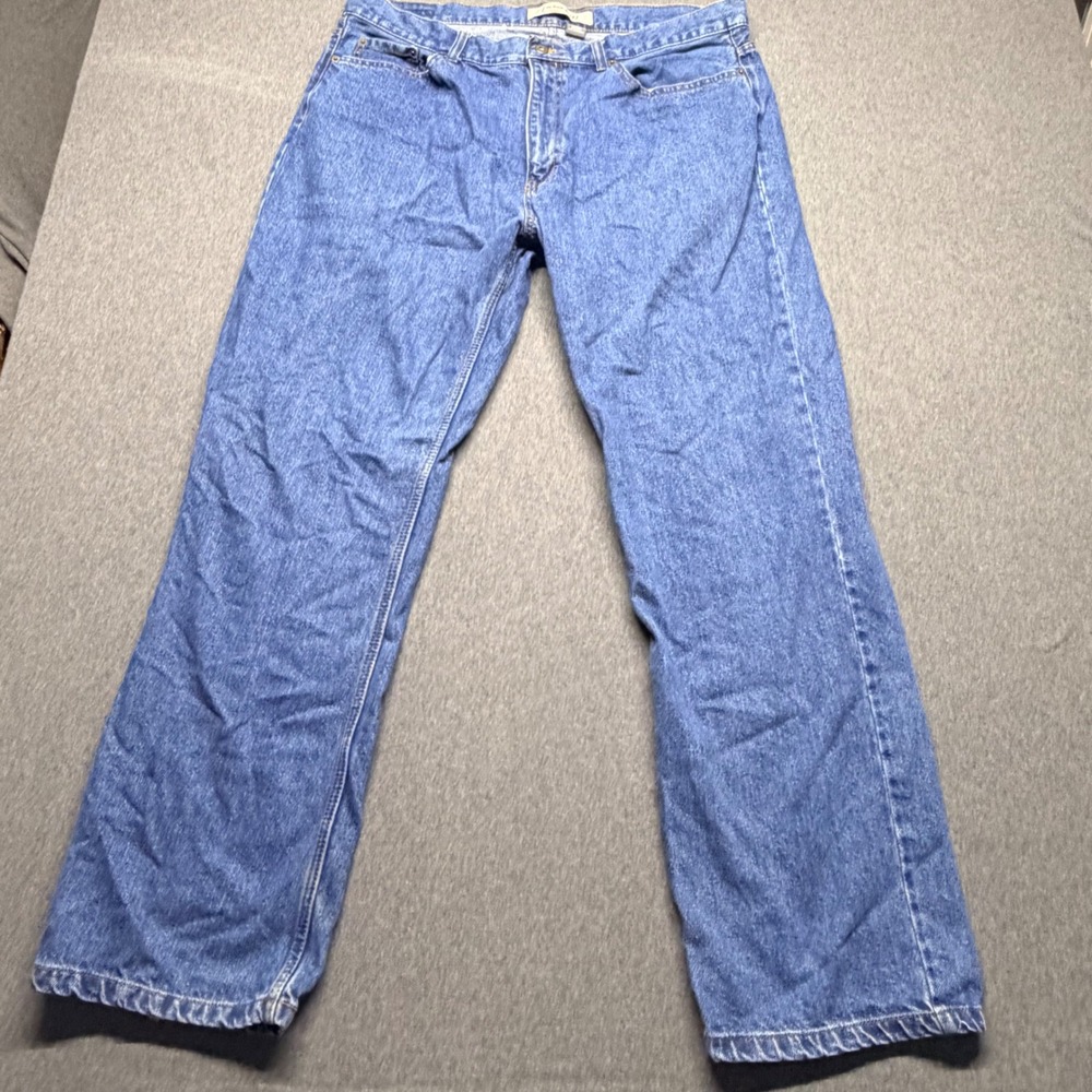 Urban Pipeline Mens Relaxed Straight Leg Blue Jeans 40x32 Medium Wash Cotton